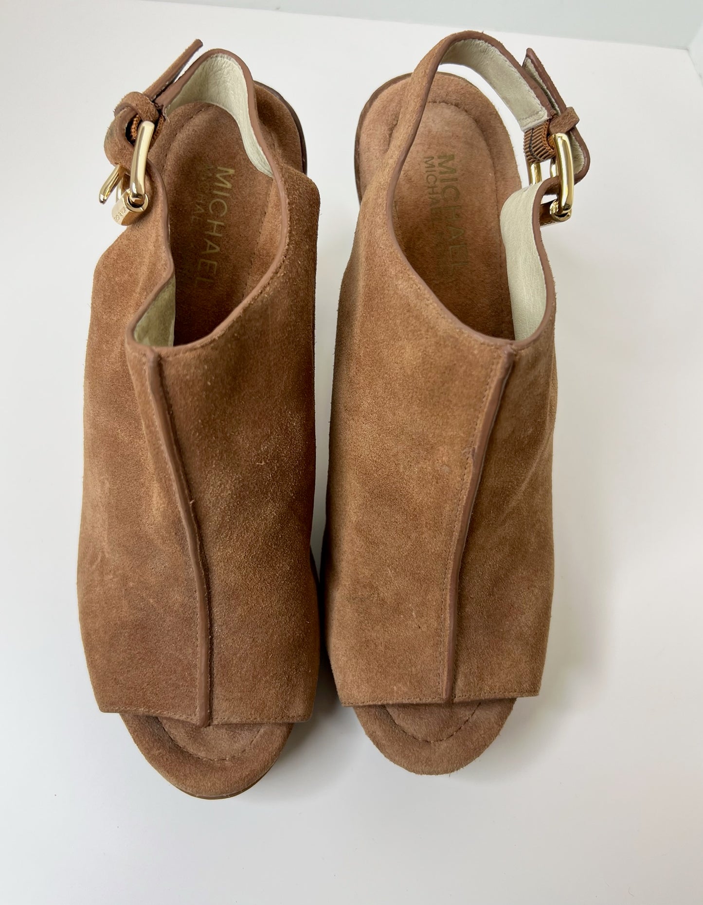 Michael Kors Flynn Brown Suede Slingbacks, Size 8.5