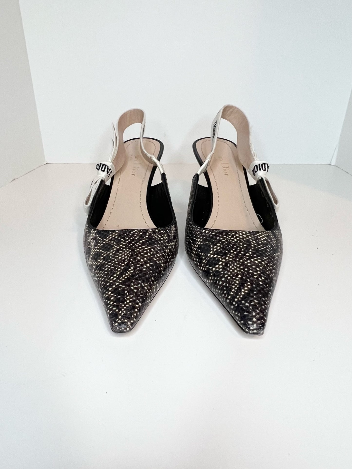 Christian Dior J’adior Animal Print Slingback Pumps, Size 38