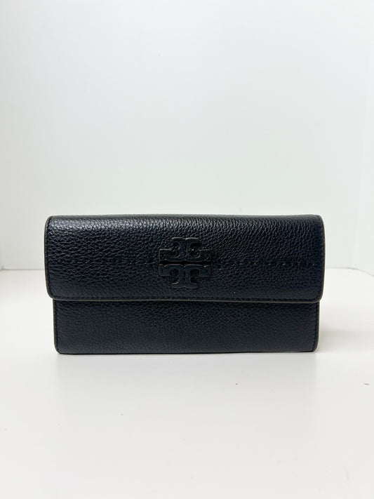 Tory Burch McGraw Black Leather Wallet