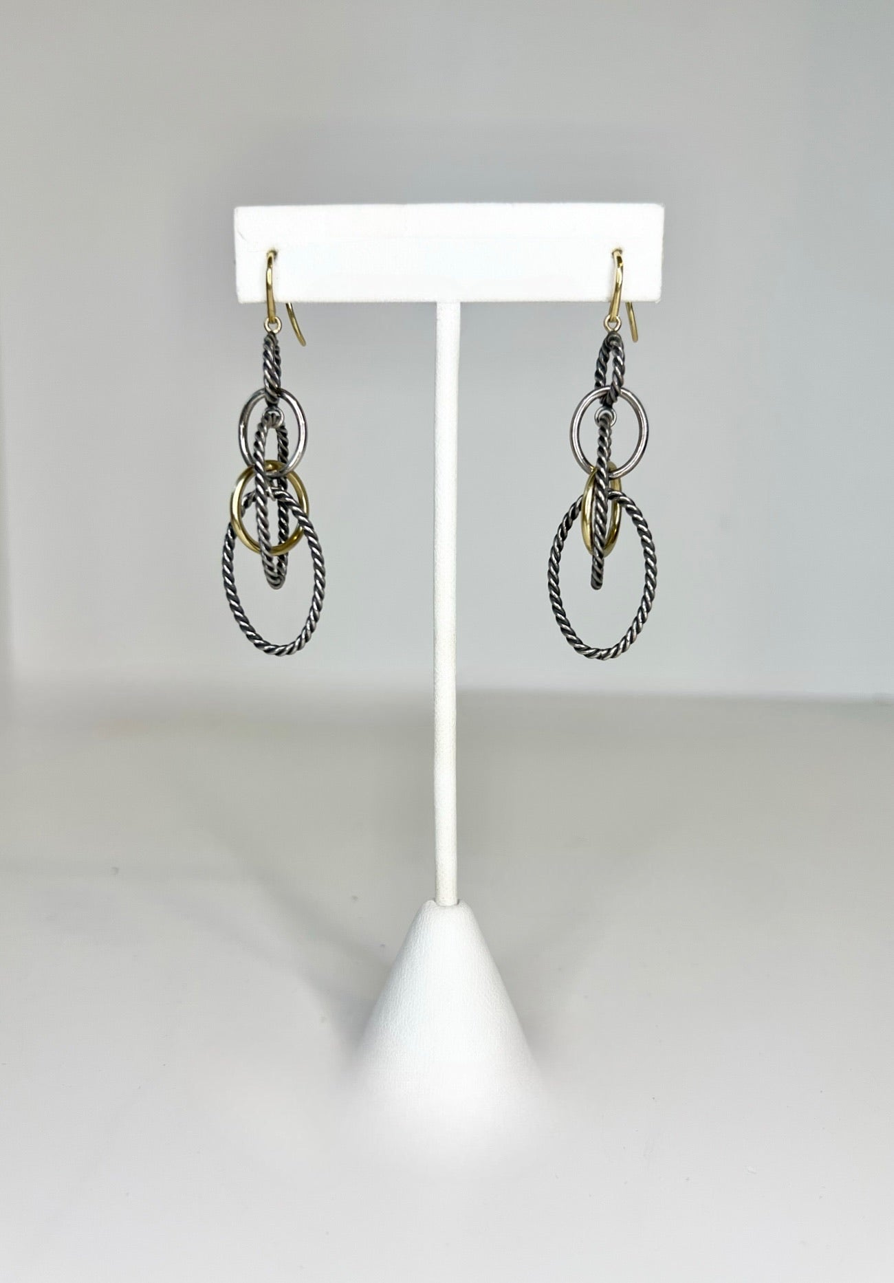 David Yurman Two-Tone Mobile Chain Drop Earrings