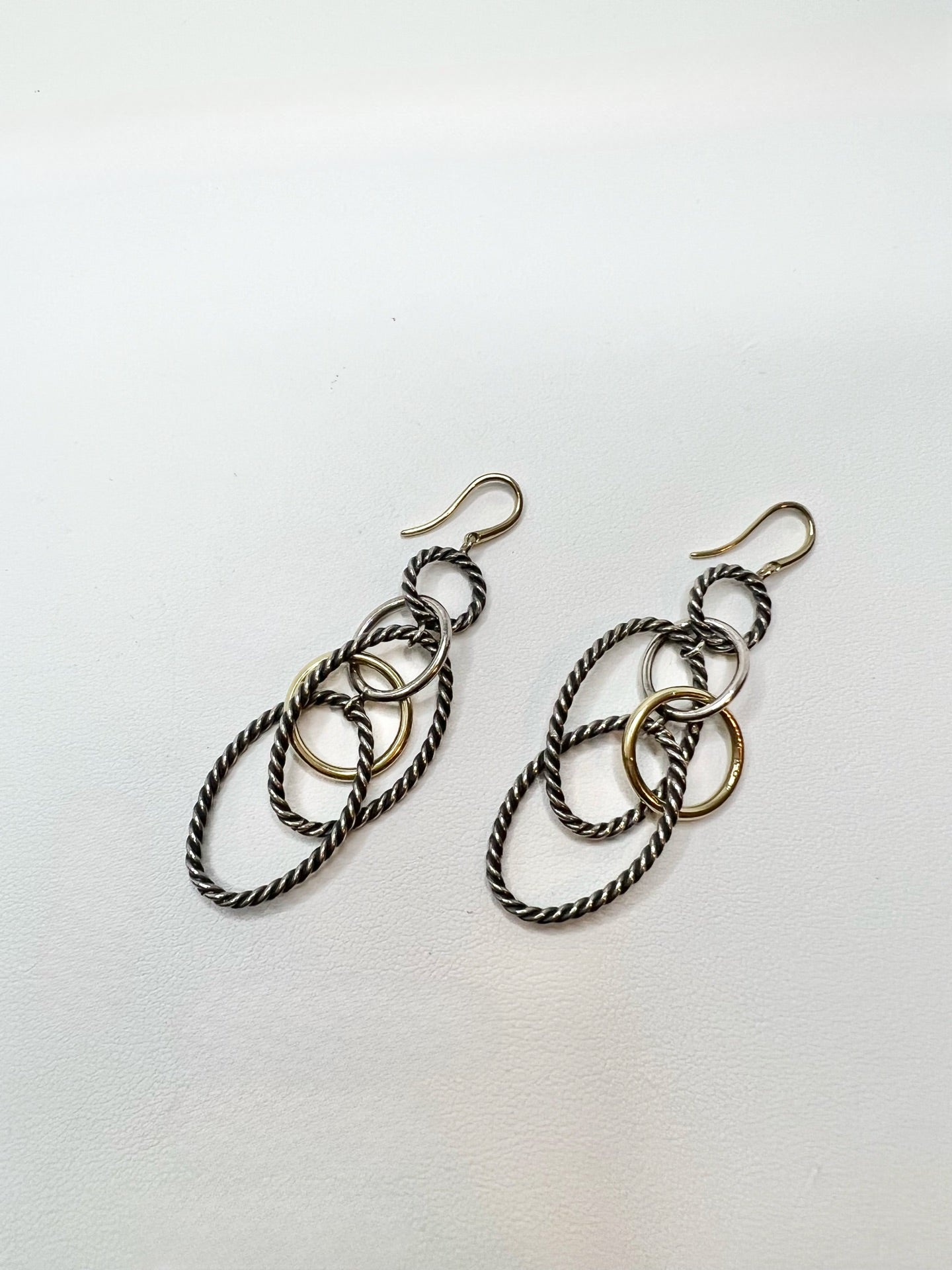 David Yurman Two-Tone Mobile Chain Drop Earrings