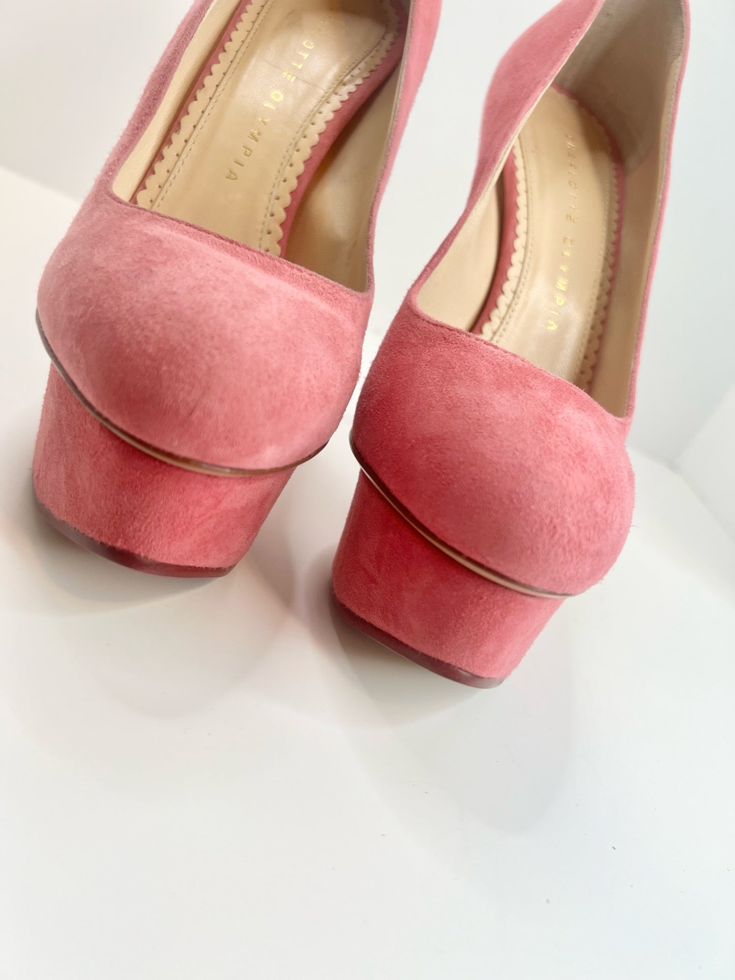 NWT! Charlotte Olympia Dolly Suede Pumps, Size 36.5