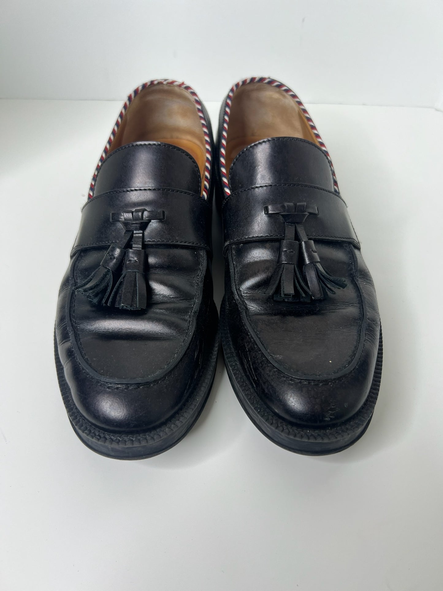 Gucci Leather Tassel Accents Dress Loafers, Size 7