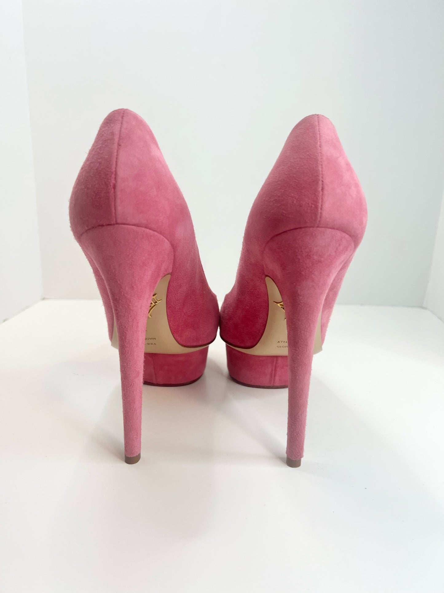 NWT! Charlotte Olympia Dolly Suede Pumps, Size 36.5