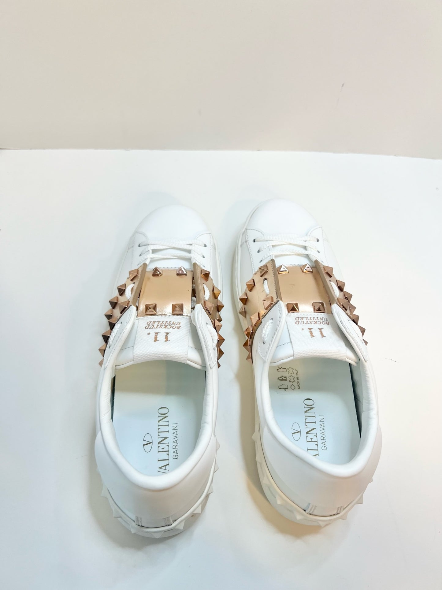 Valentino Garavani Rockstud Leather Sneakers, Size 38.5