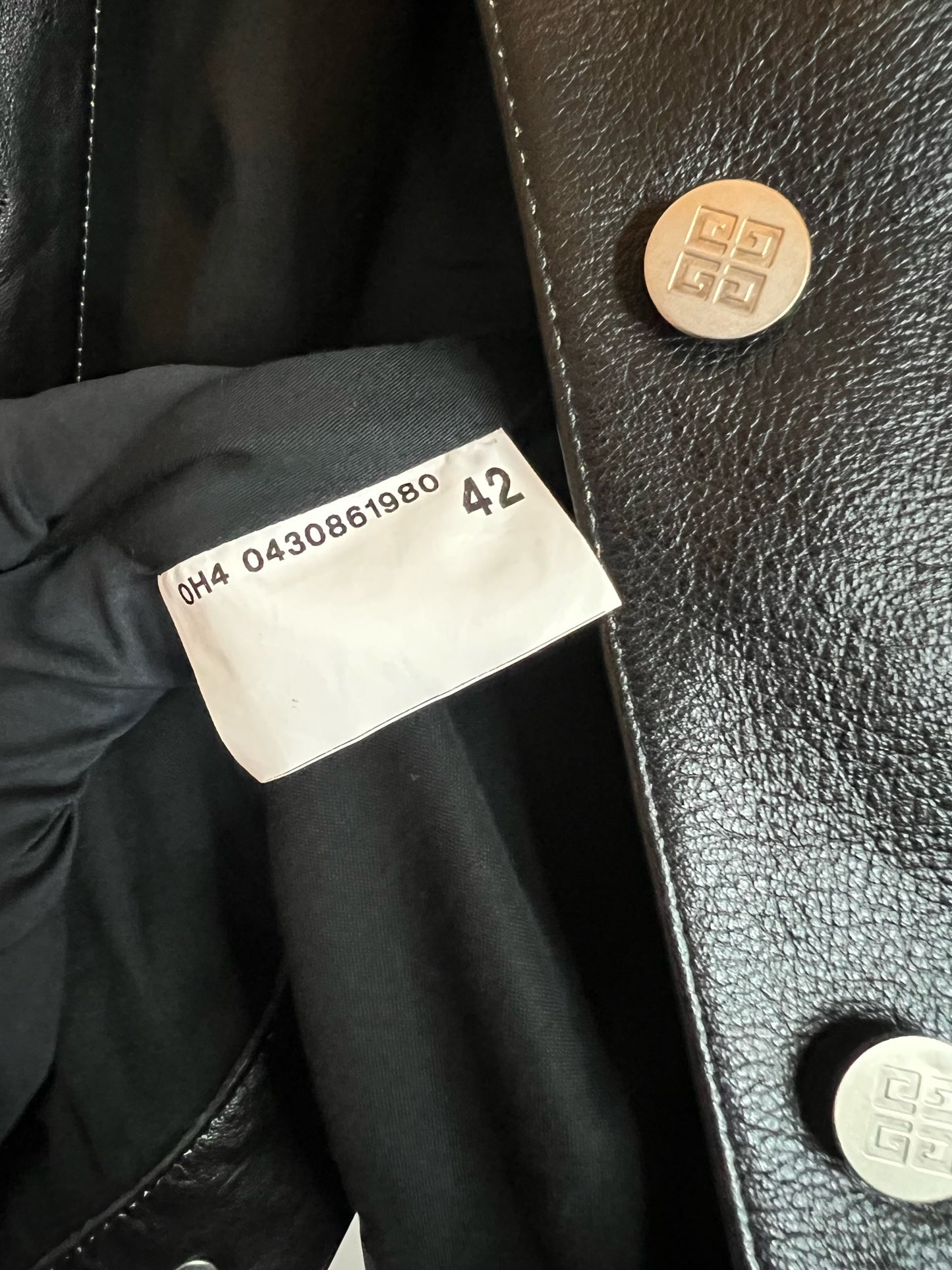 Givenchy Brown Leather Jacket, Size 42