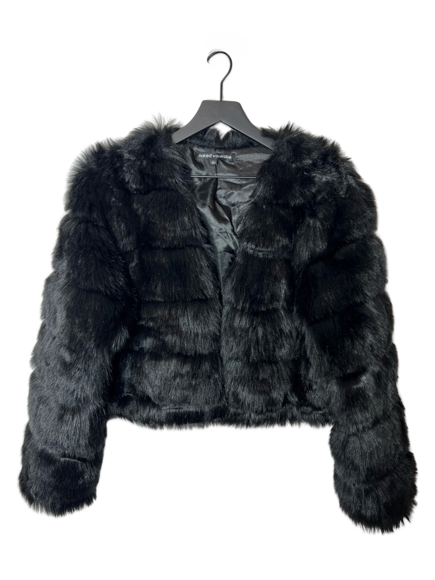 Naked Wardrobe Faux Fur Cropped Coat, Large