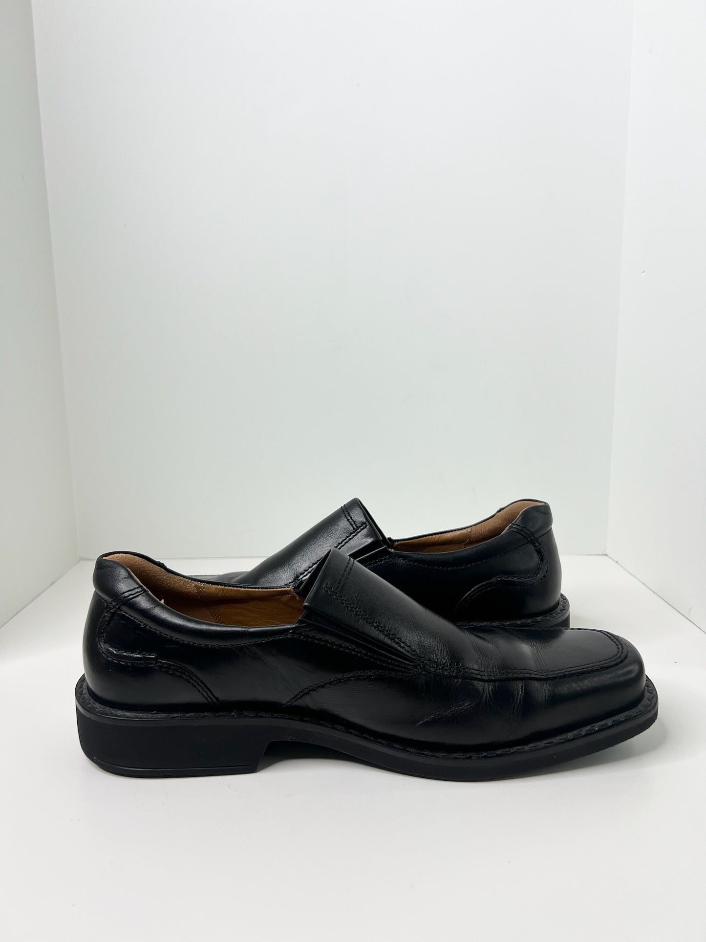 Ecco Black Leather Shoes, Size 42