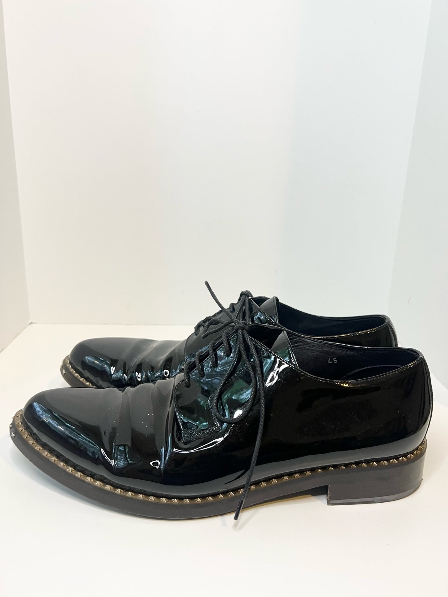 Jimmy Choo Patent Leather Derby Shoes, Size 45