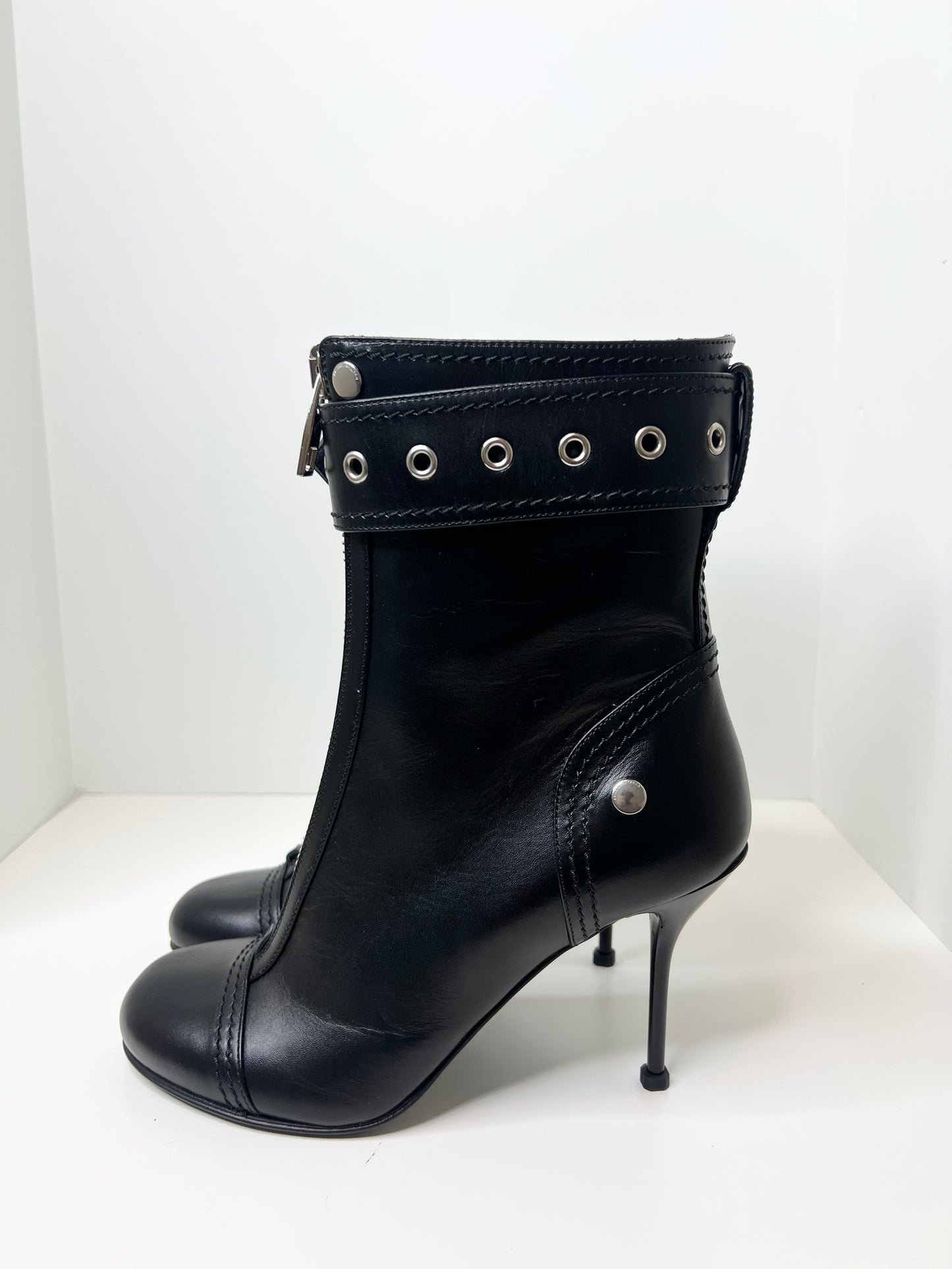 Alexander McQueen Biker Booties, Size 40