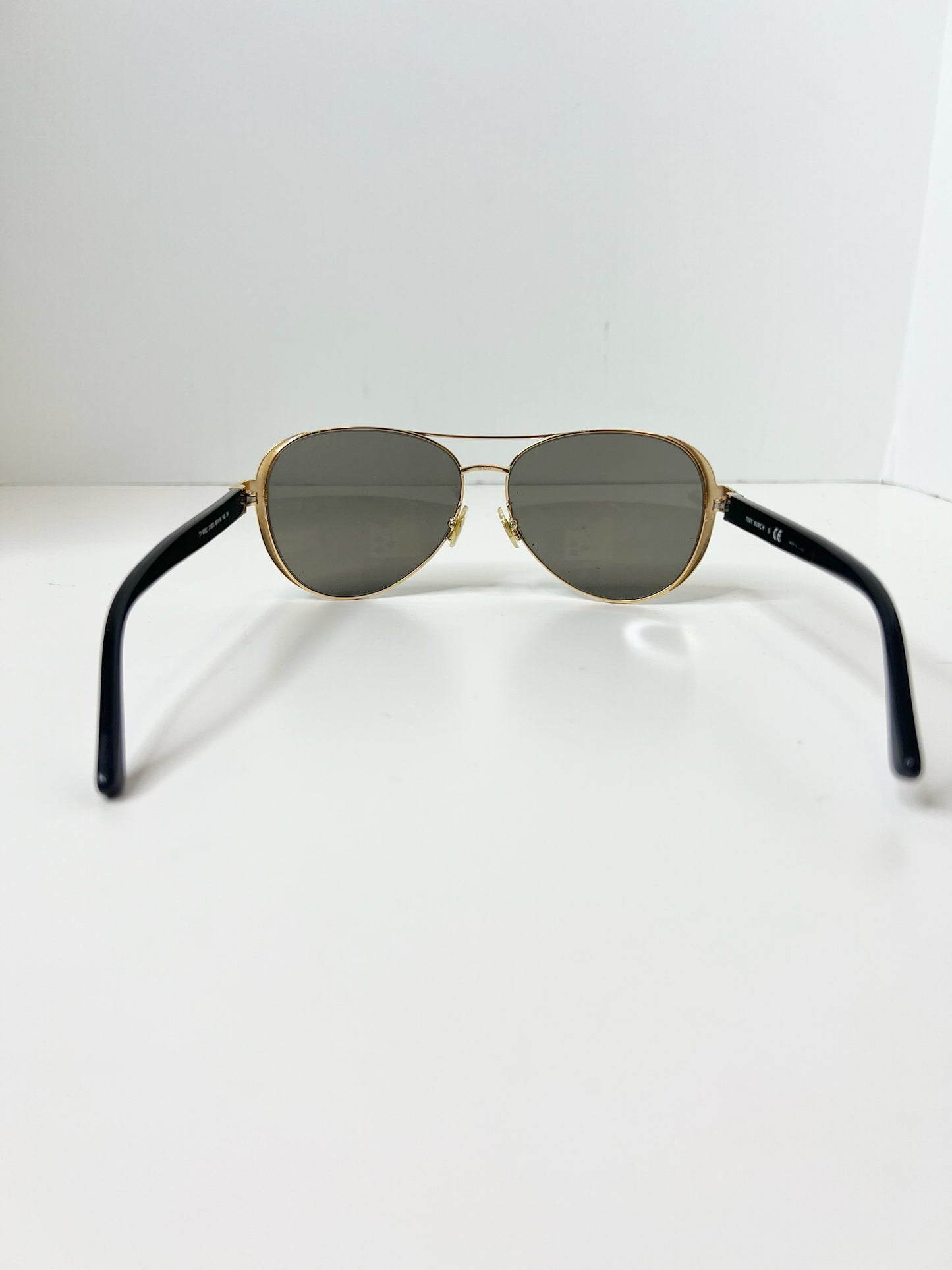 Tory Burch Oversized Gold-Tone/Black Aviator