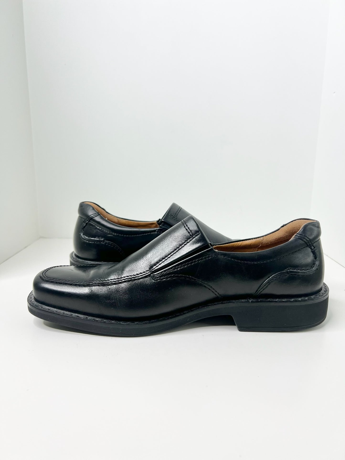 Ecco Black Leather Shoes, Size 42