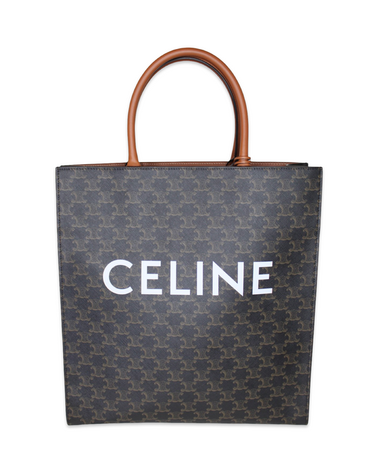 Celine Vertical Cabas Triomphe Large Tote in Tan