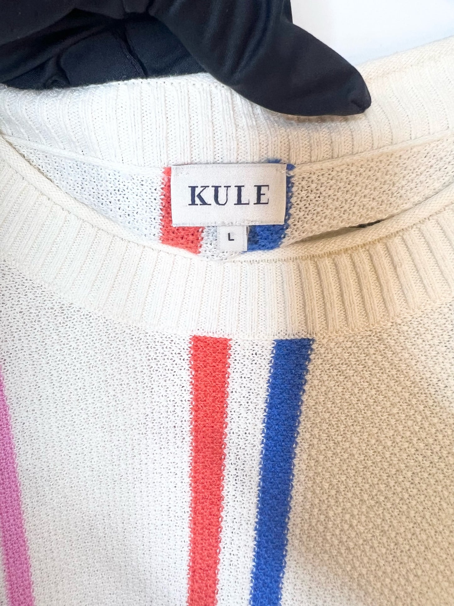 Kule Striped Pocket Pullover, Size L