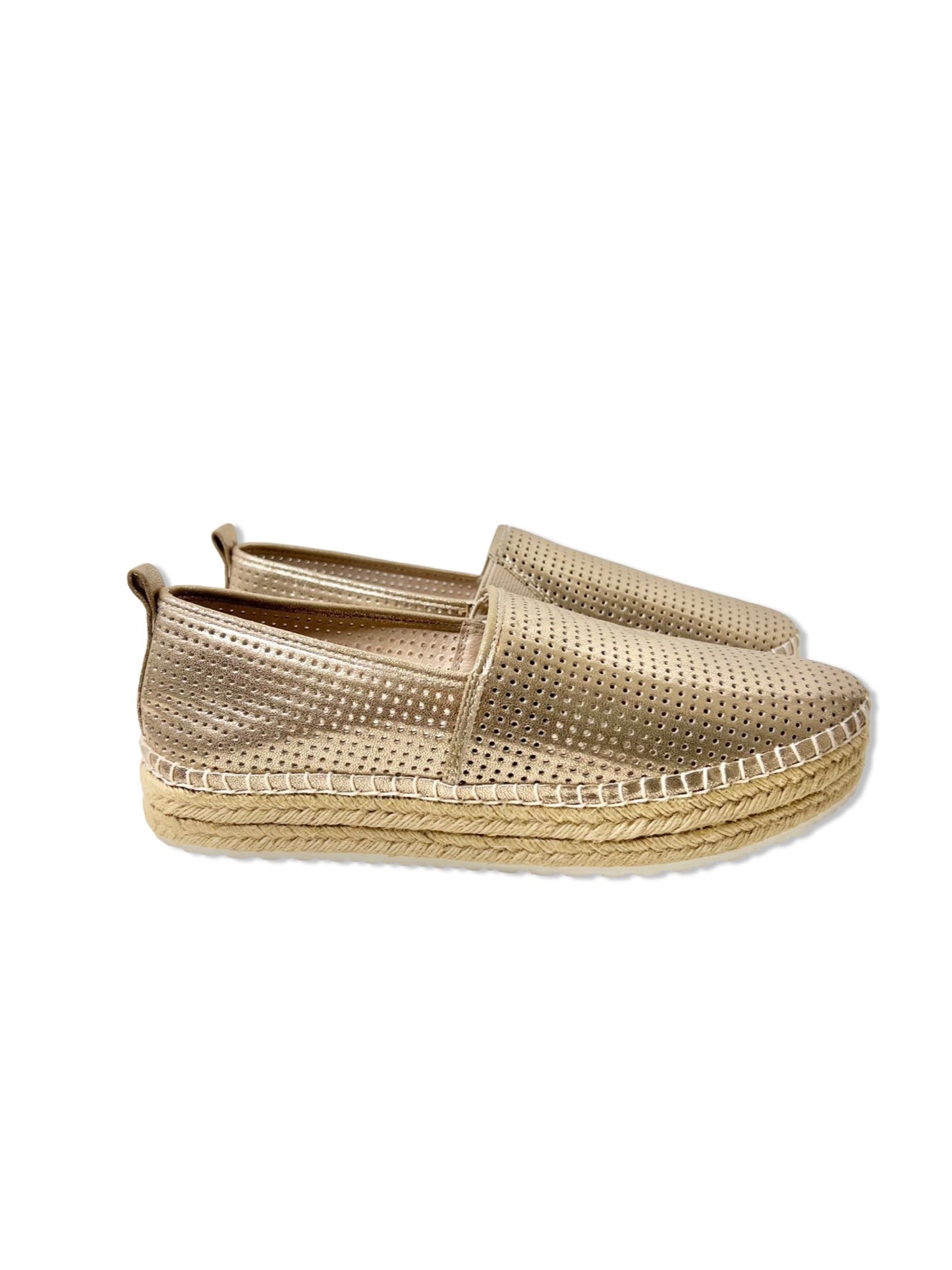 Steve Madden Choppur Gold Espadrilles, Size 7