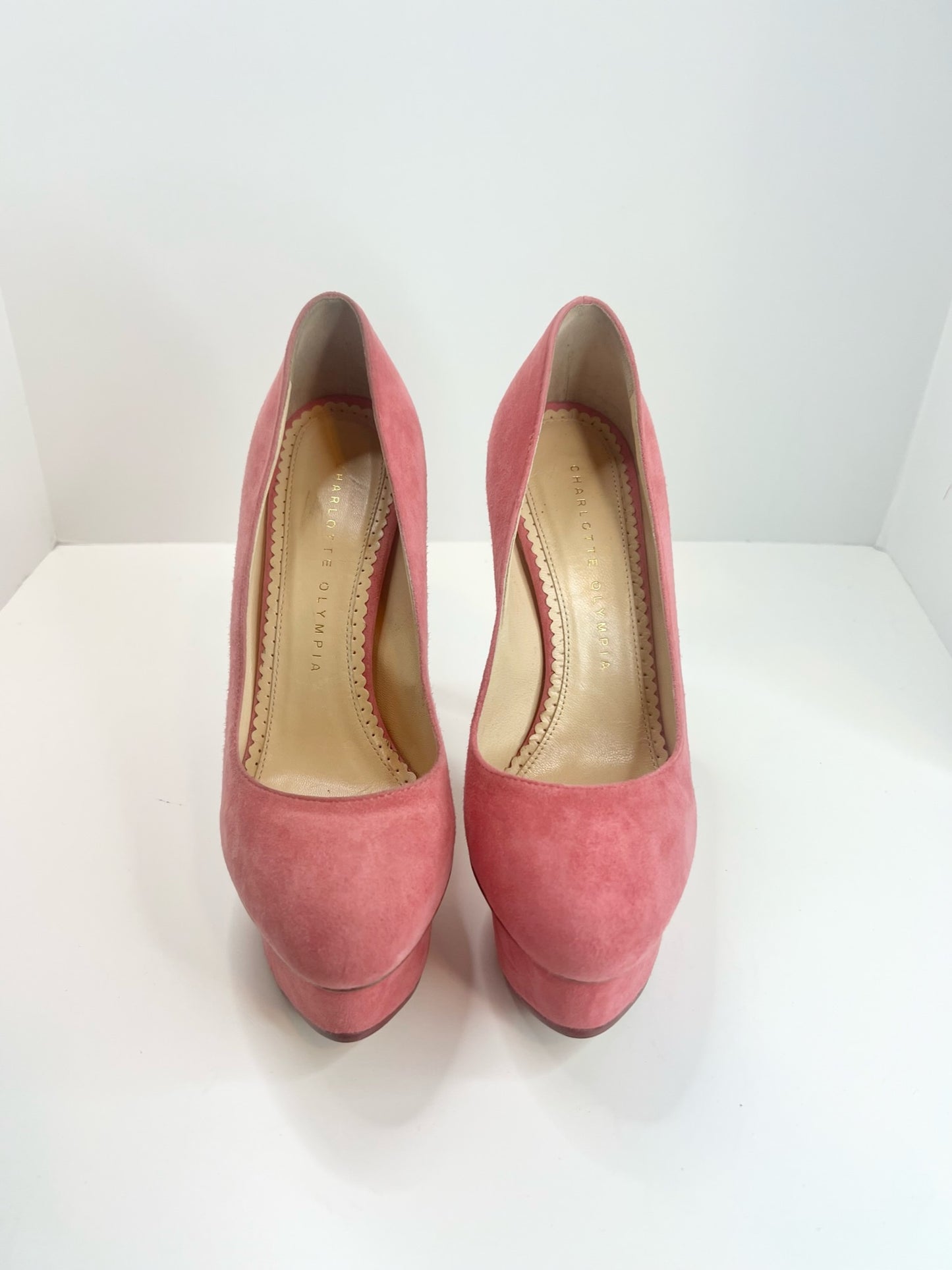 NWT! Charlotte Olympia Dolly Suede Pumps, Size 36.5