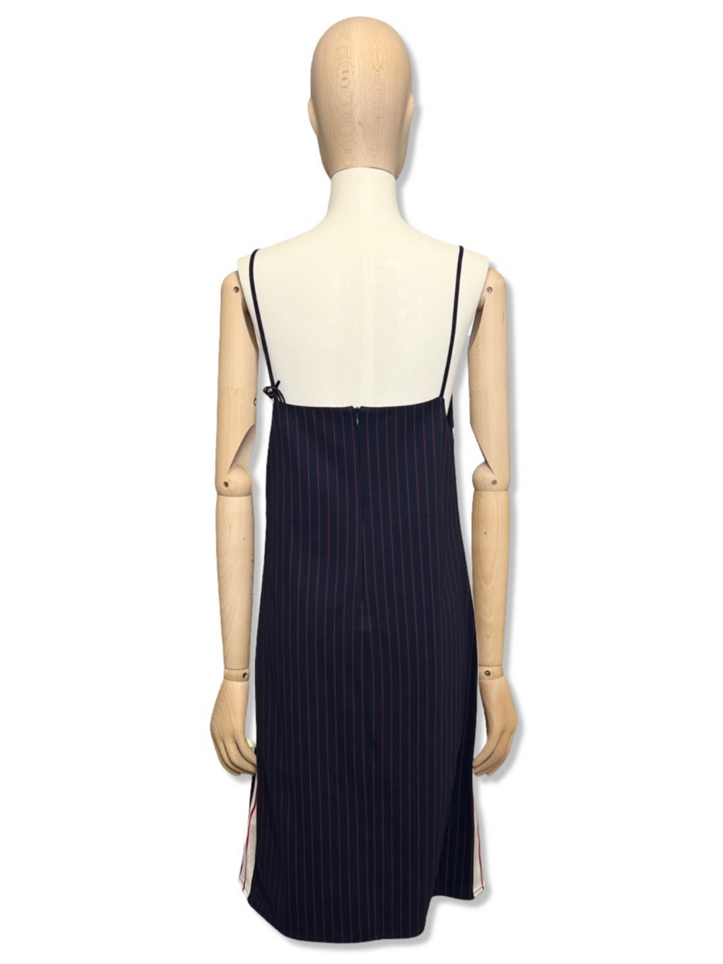 NWT! Palm Angels Navy & Red Stripe Dress, Size 44