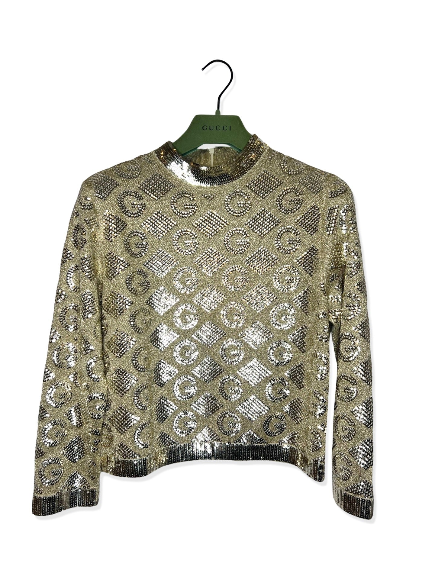 Gucci Lame´ Jacquard Sweater - Gold Size L