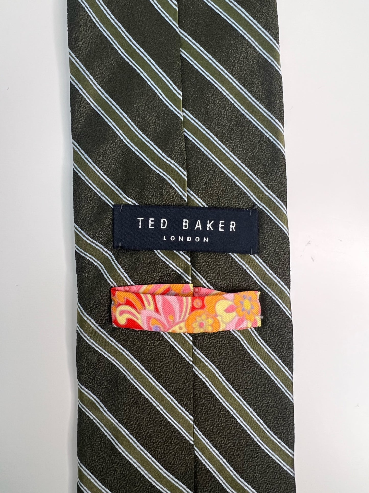 Ted Baker Deep Green Striped Silk Tie