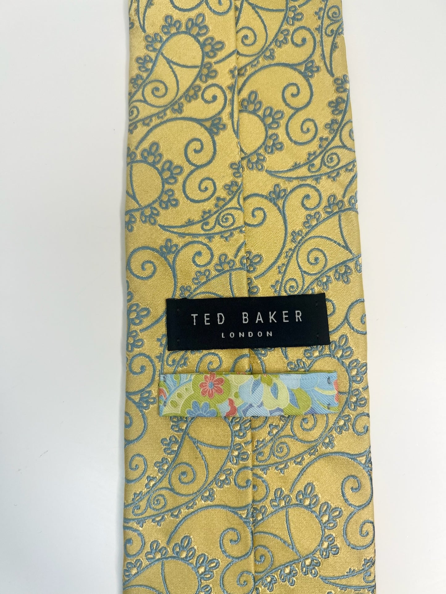 Ted Baker Gold Paisley Silk Tie