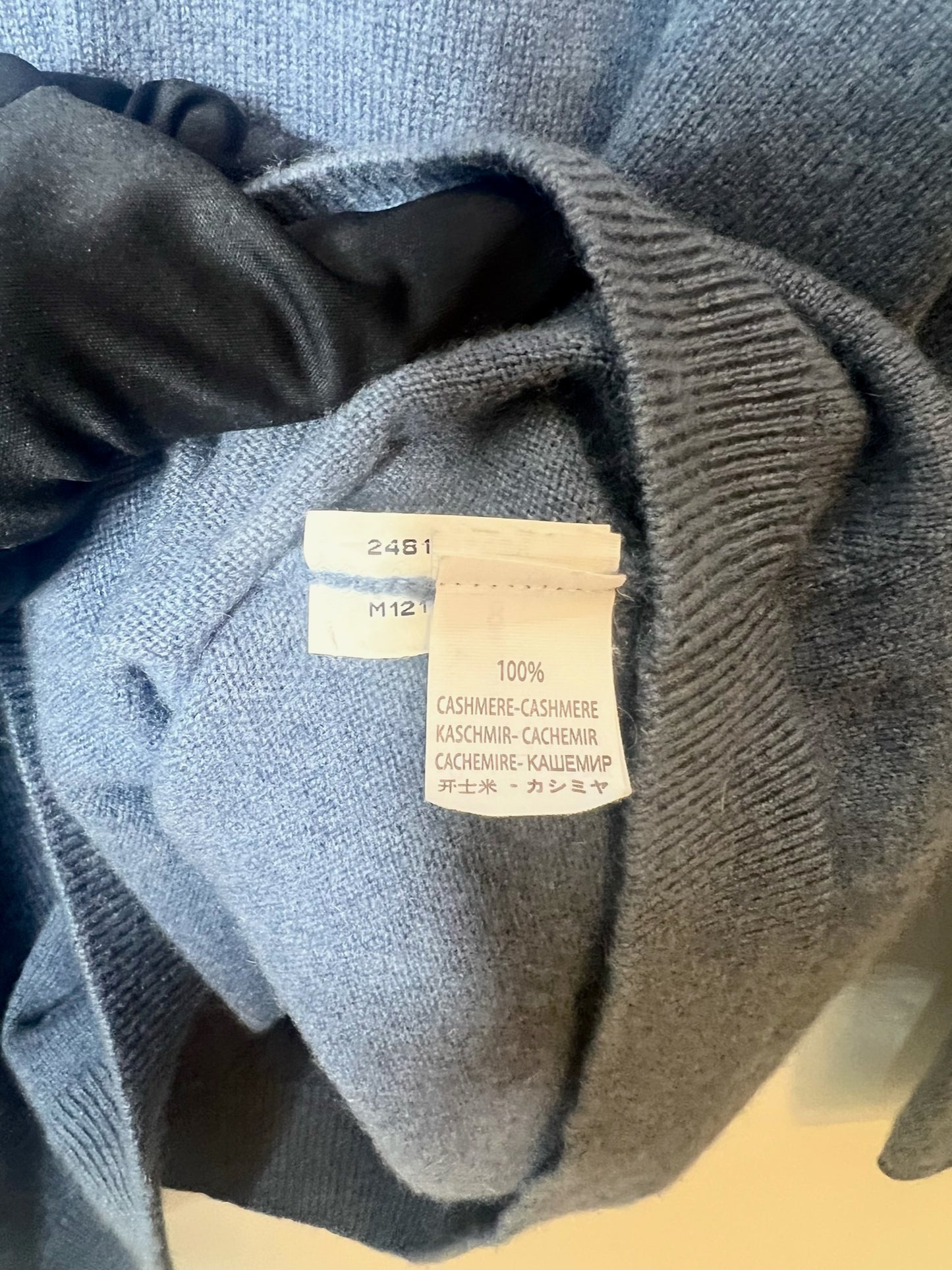 Brunello Cucinelli Blue Cashmere Sweater, Size XL