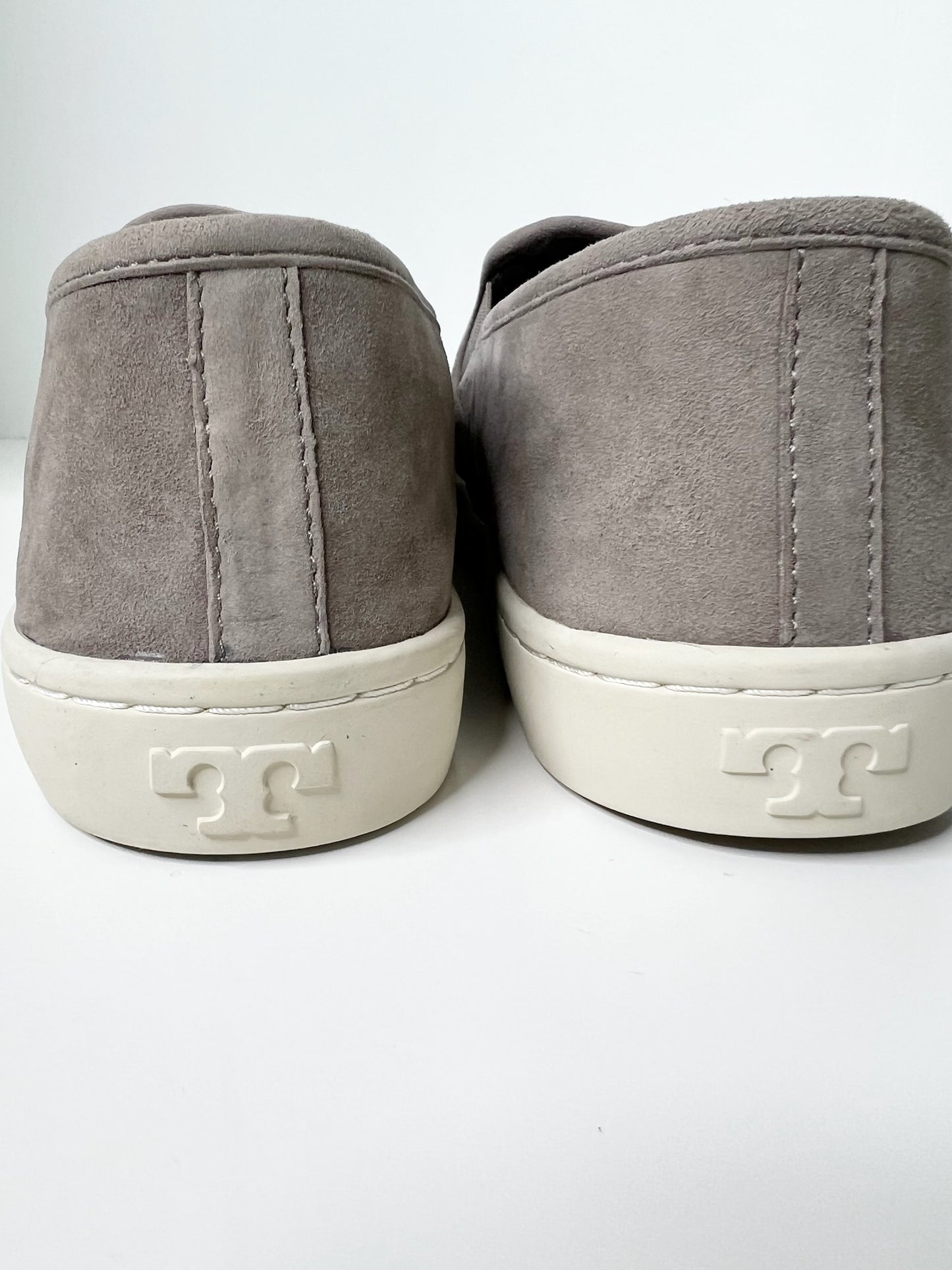 NWT! Tory Burch Max Slip-On Suede Gray Sneakers, Size 10