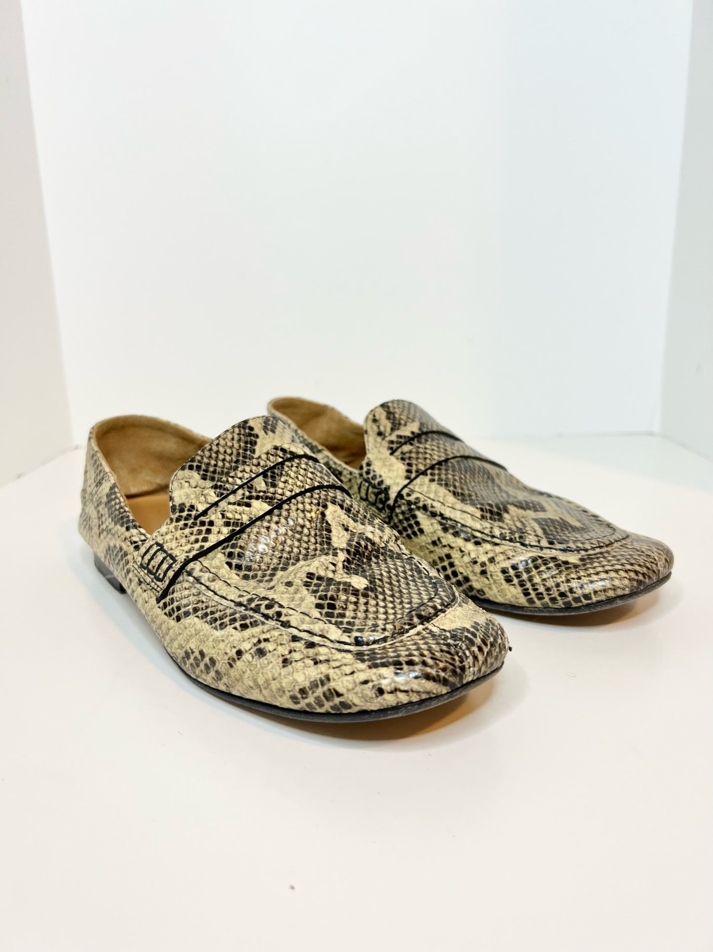 Isabel Marant Snakeskin Effect Loafer, Size 39