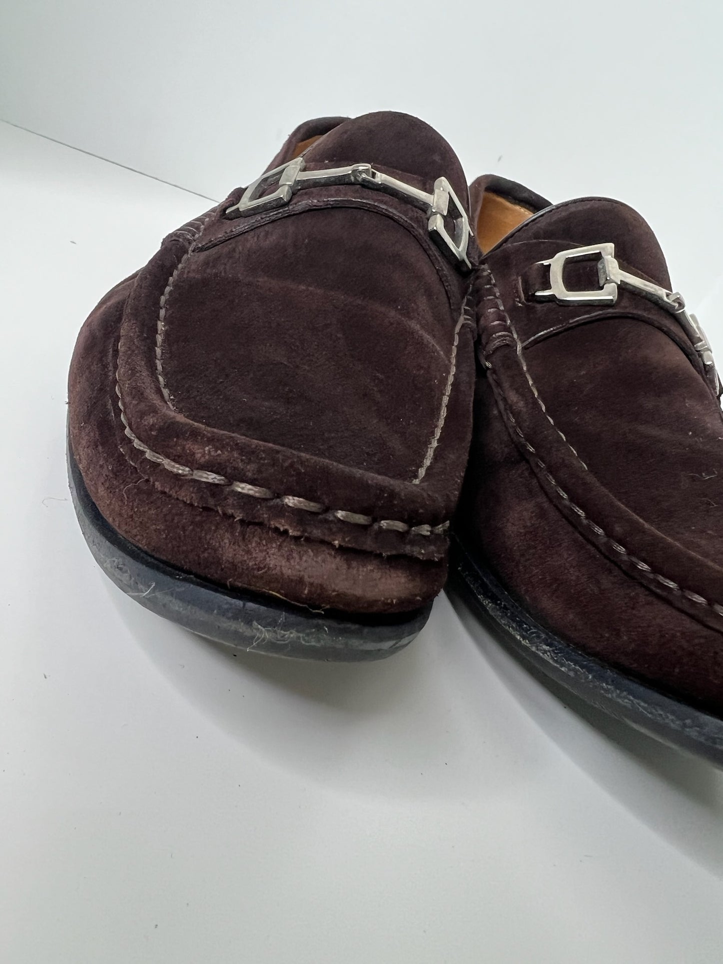 Gucci Brown Suede Horsebit Loafers, Size 9