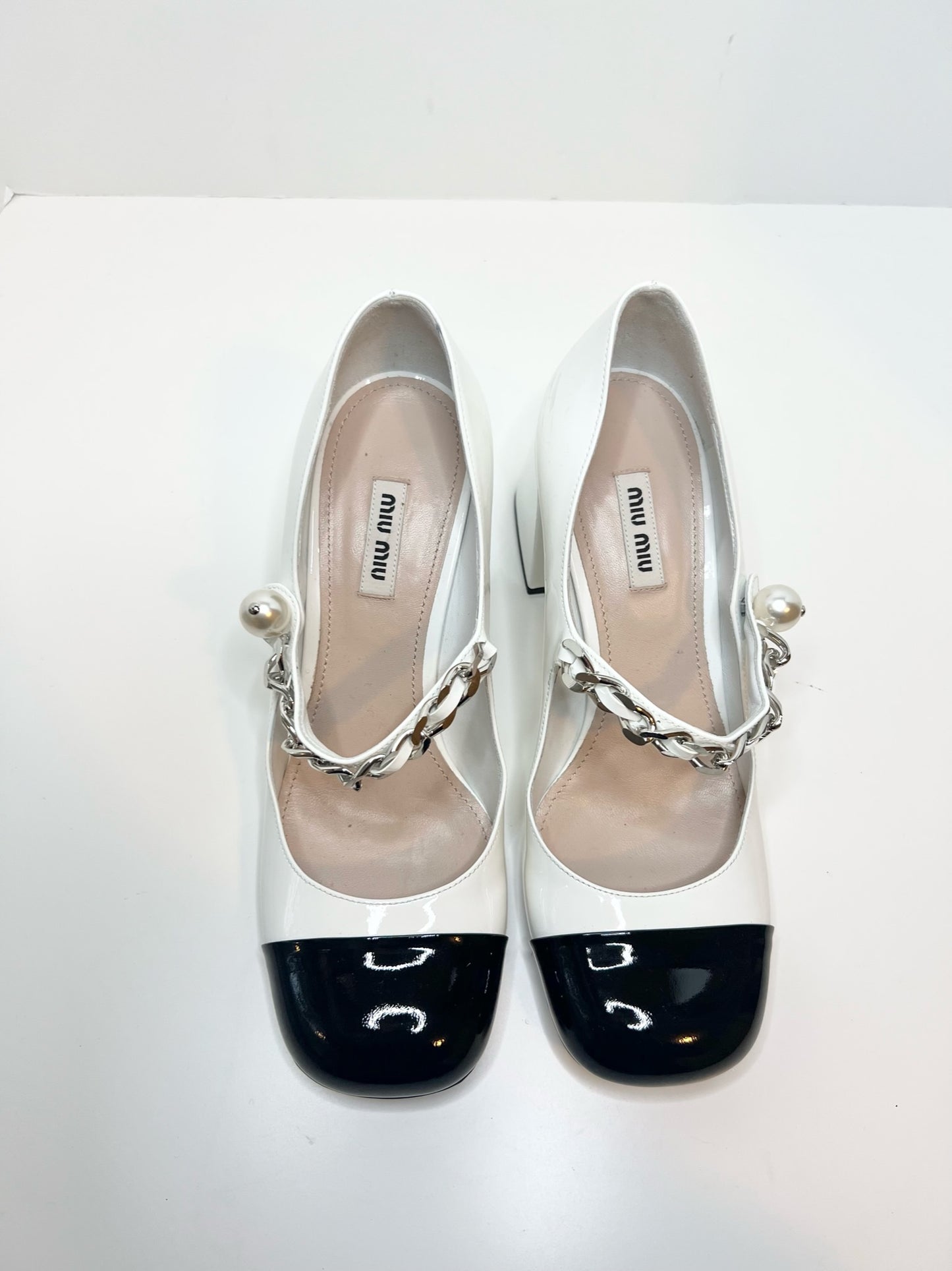 Miu Miu Cap Toe Mary Janes, Size 38.5