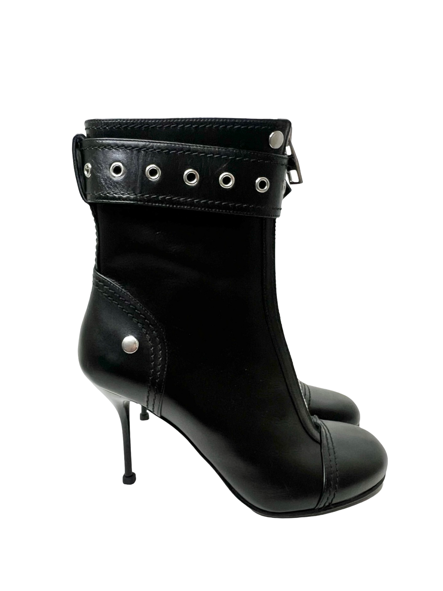 Alexander McQueen Biker Booties, Size 40