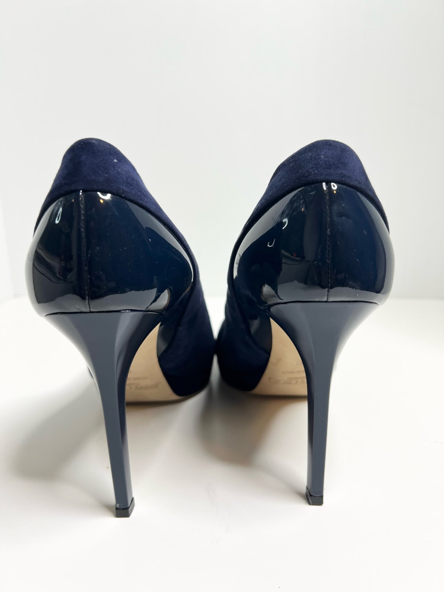 Jimmy Choo Navy Suede Pumps, Size 39