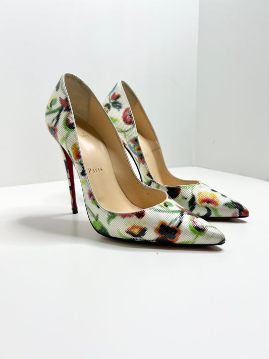 Christian Louboutin So Kate 120 Patent, Multi-color, Size 38