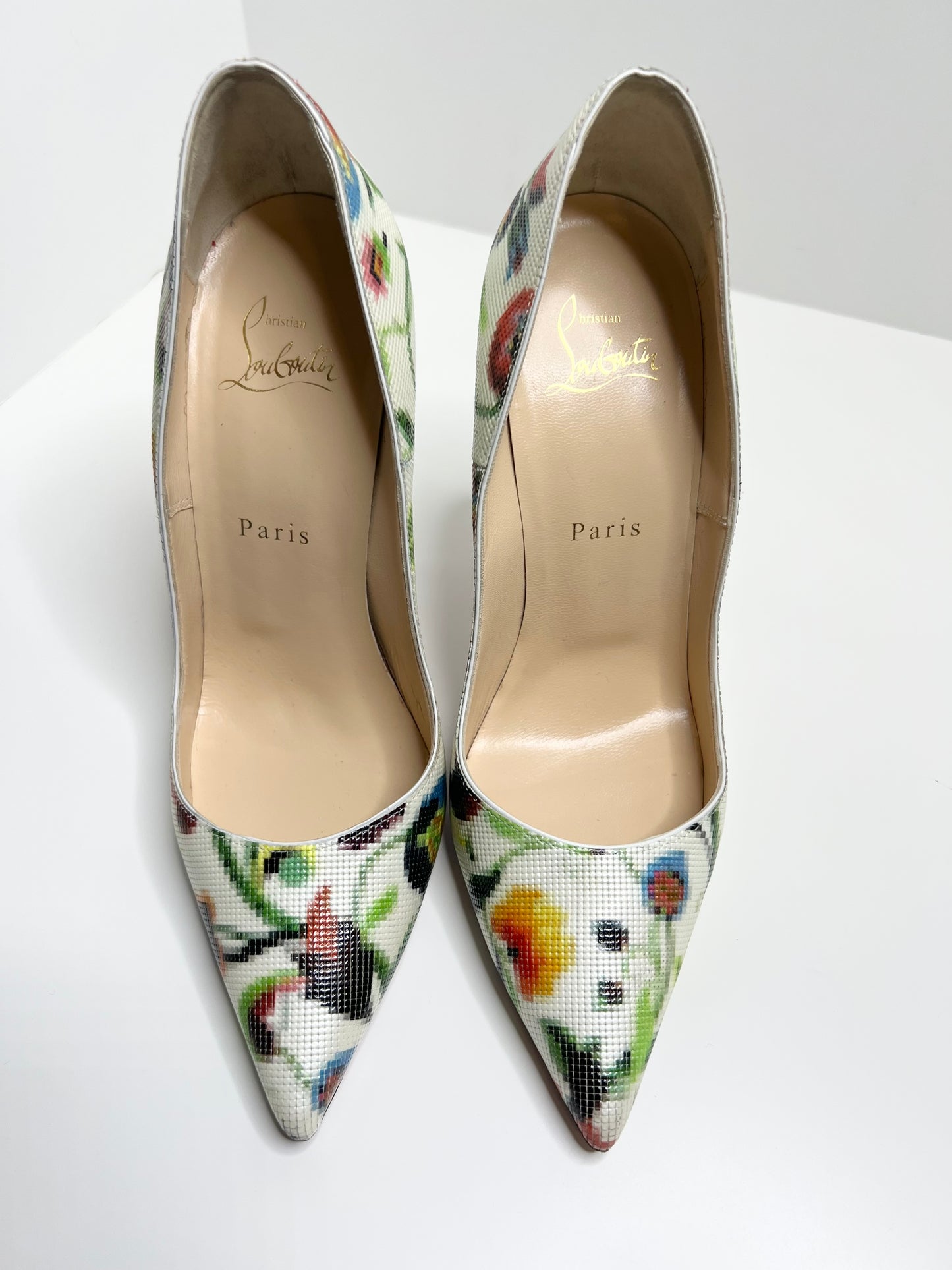 Christian Louboutin So Kate 120 Patent, Multi-color, Size 38