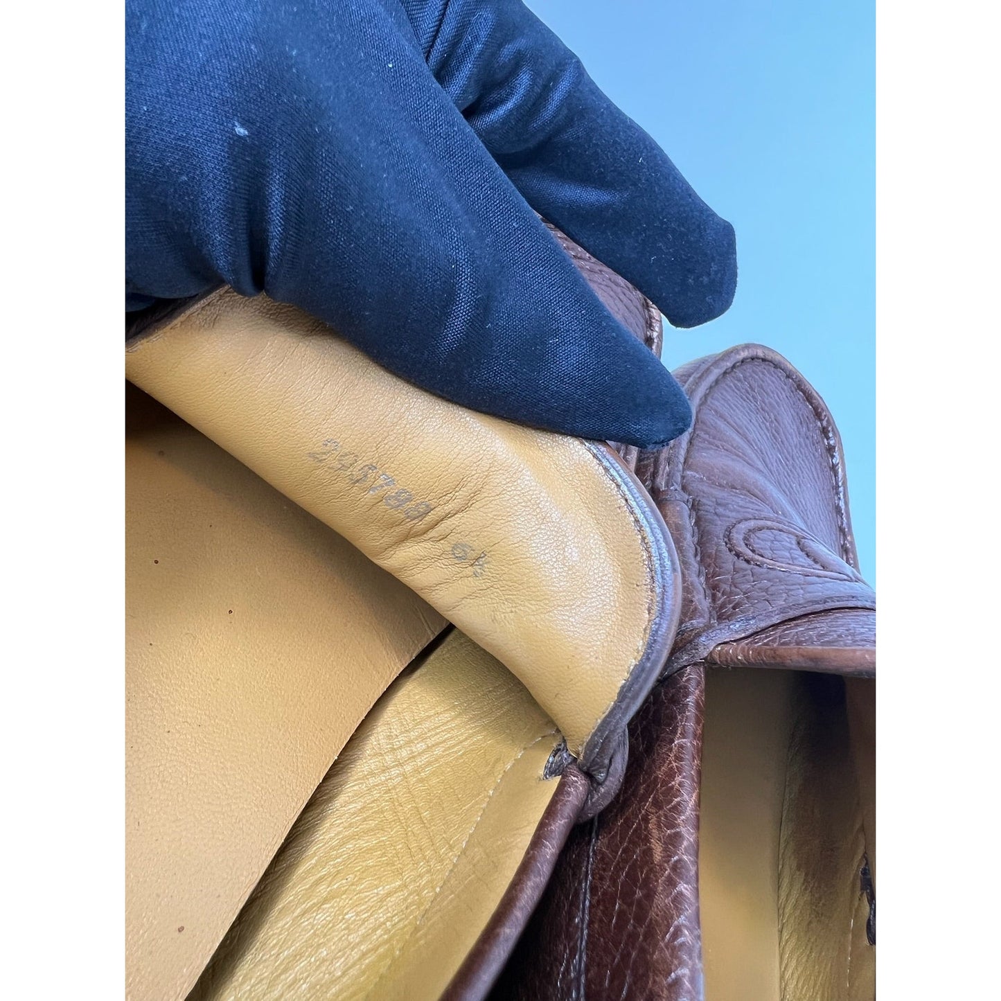 Gucci Brown Leather Driver w/ Embossed Horsebit Logo, Size 6.5