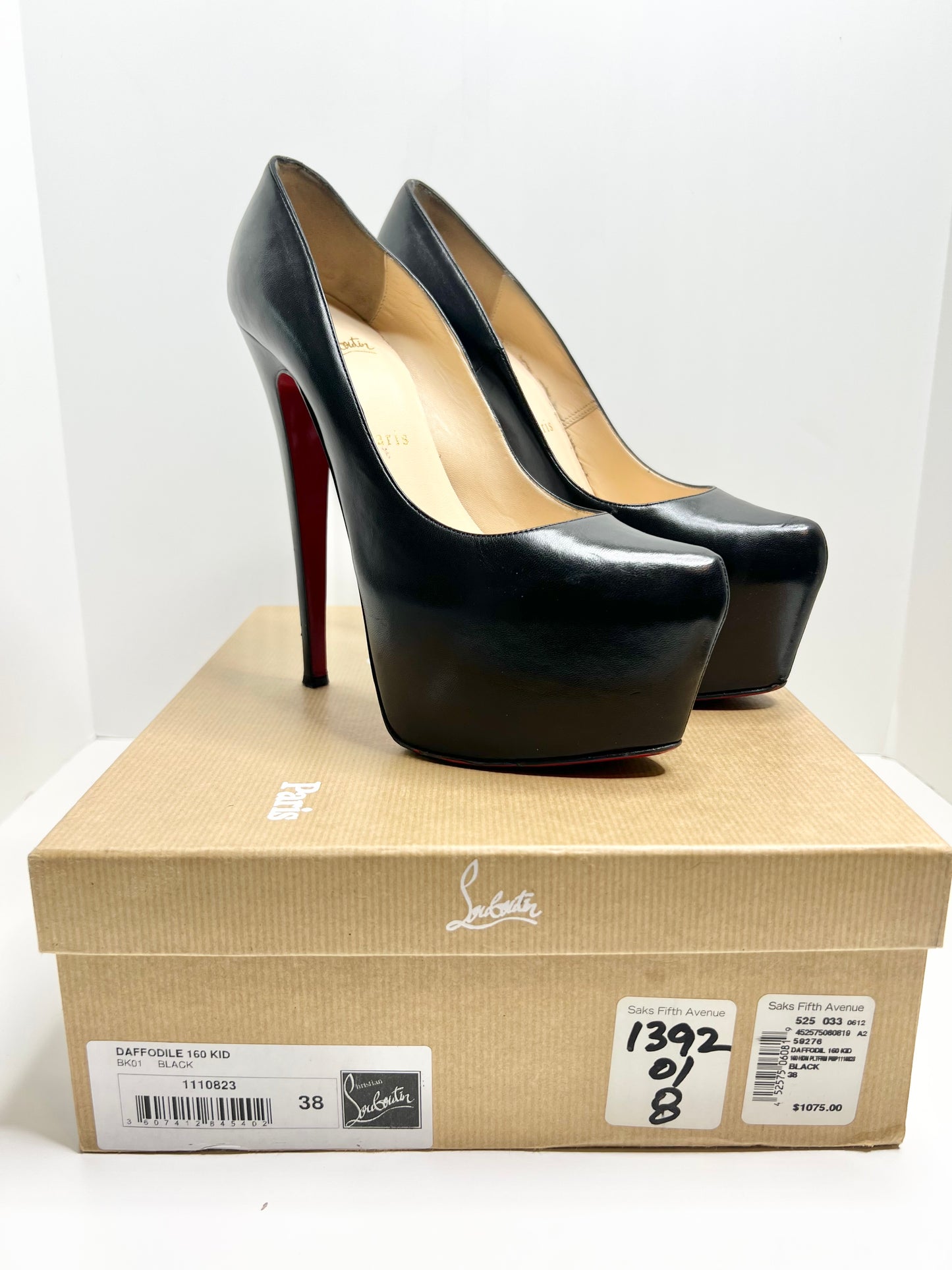 Christian Louboutin Daffodile 150 Pumps, Black Size 38