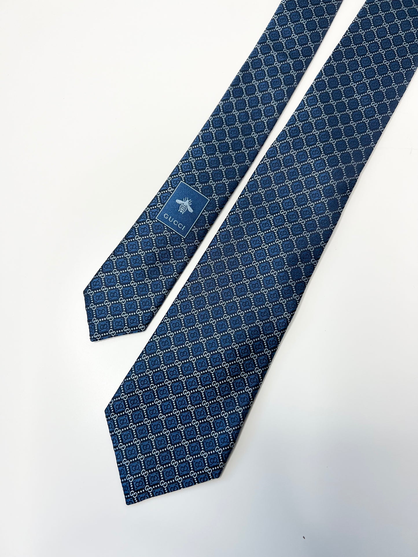 Gucci Blue GG Silk Tie