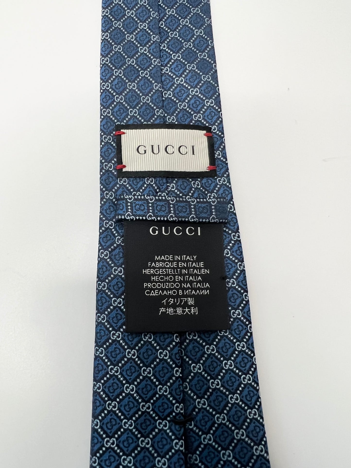 Gucci Blue GG Silk Tie