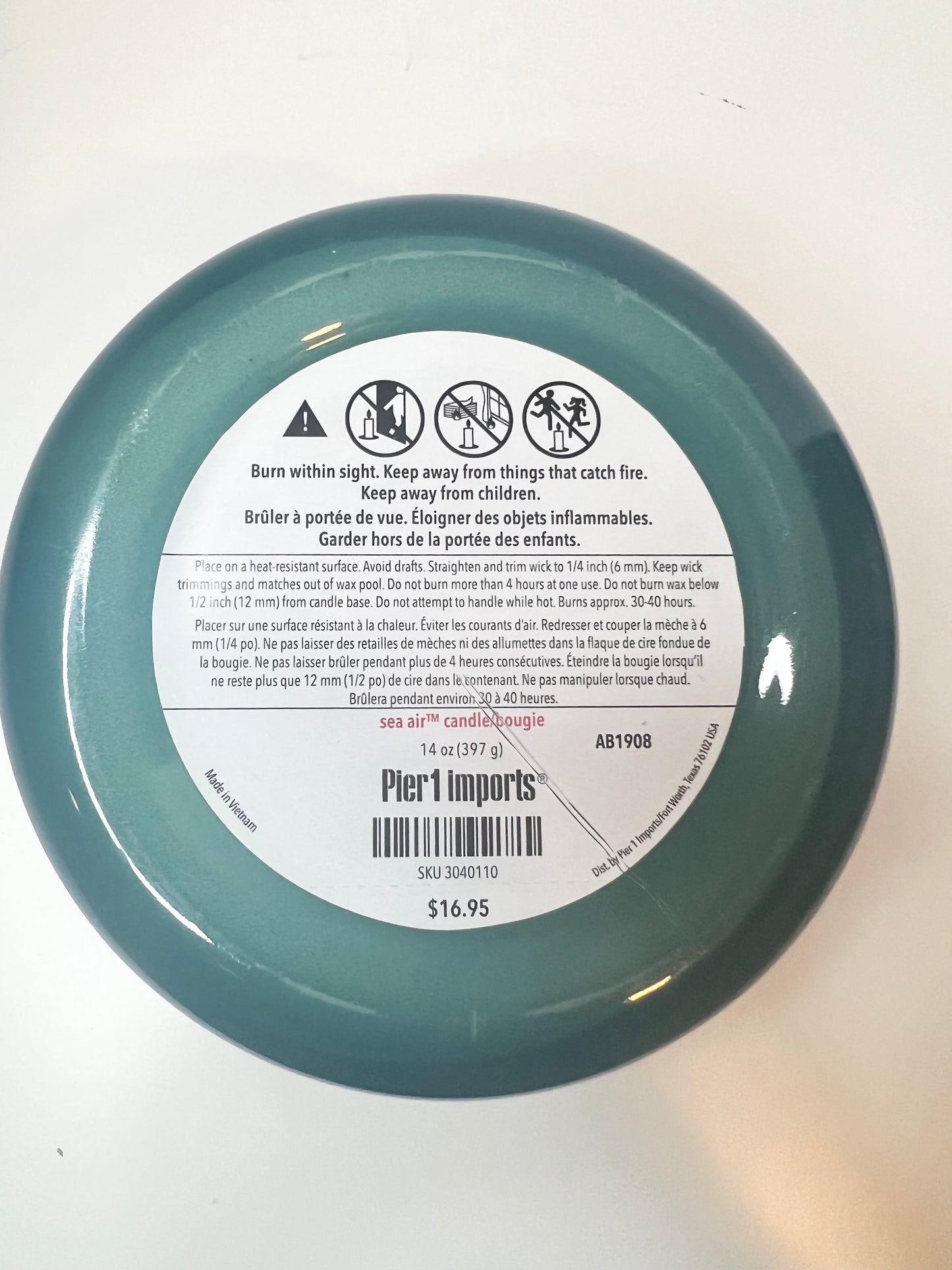 Pier 1 Imports 3 Wick Candle - Sea Air