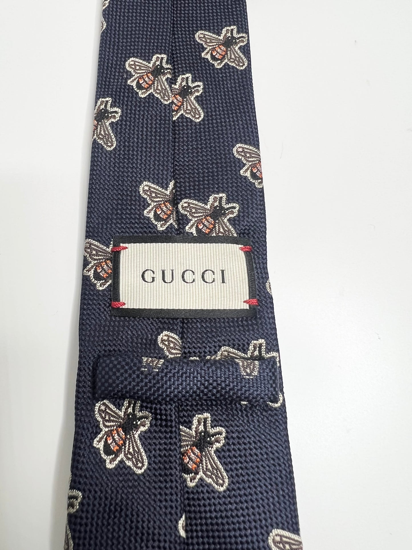 Gucci Insect Navy Silk Tie