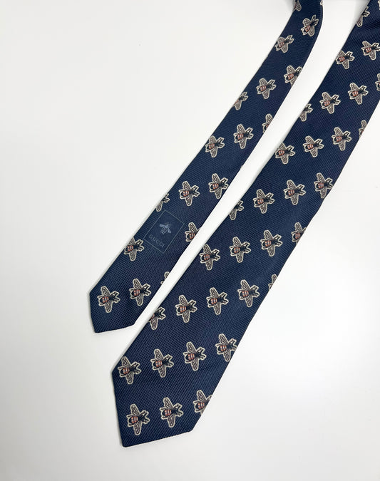 Gucci Insect Navy Silk Tie