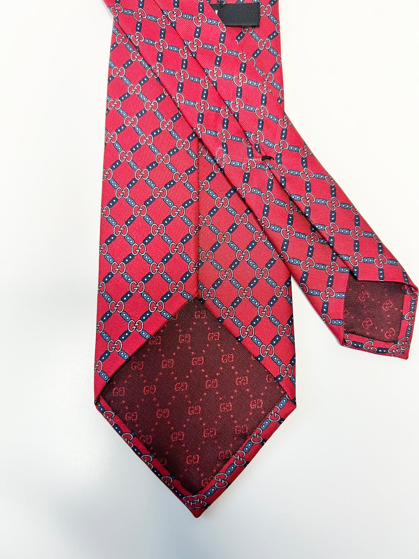 Gucci GG Red & Blue Silk Tie