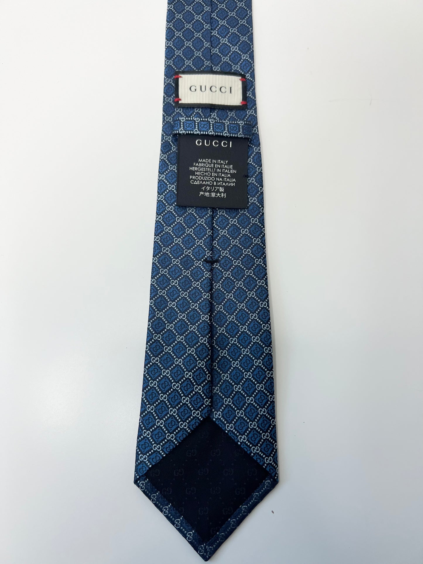 Gucci Blue GG Silk Tie