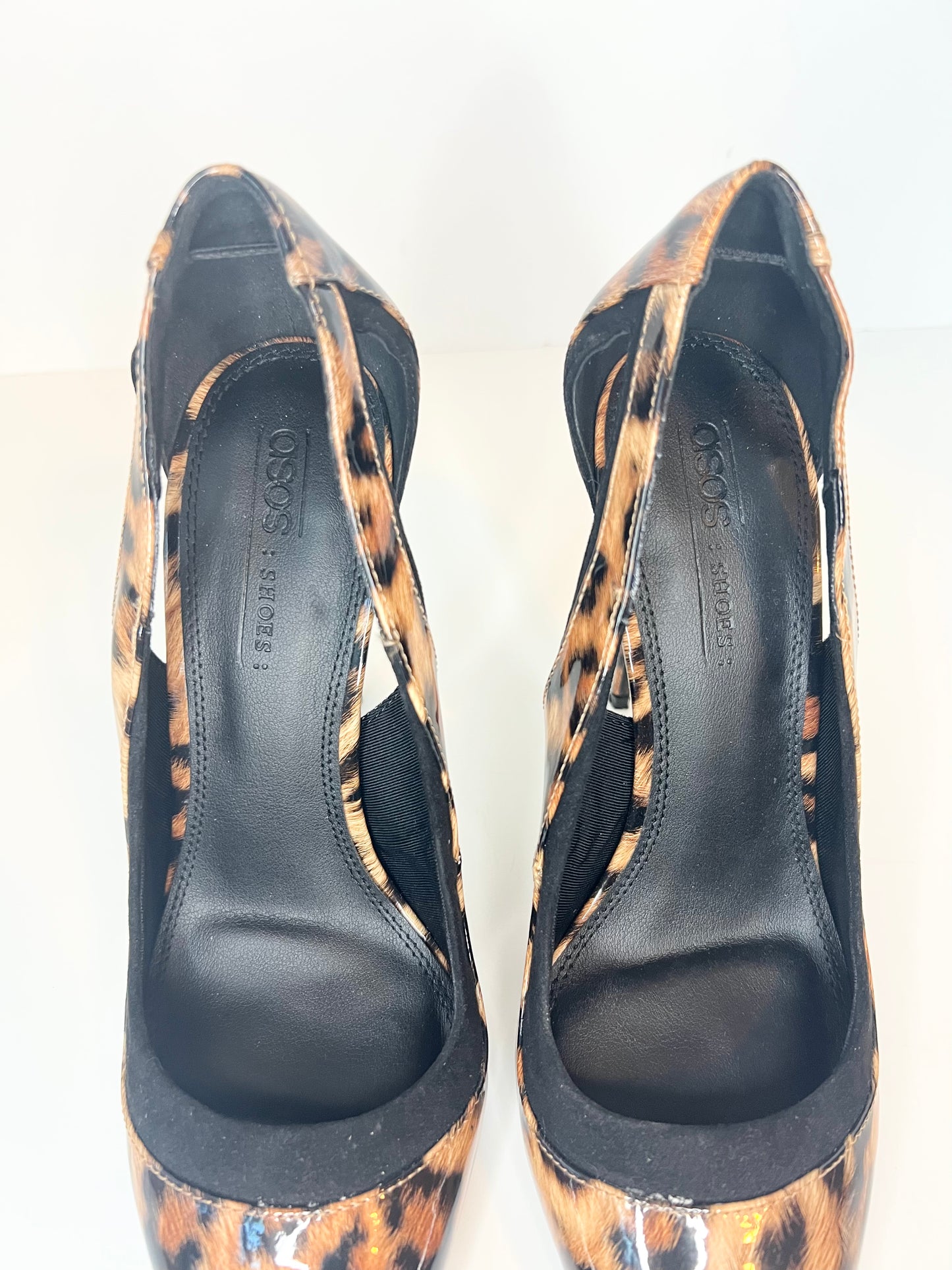 ASOS Patent Leather Cheetah Print Pumps Size 7