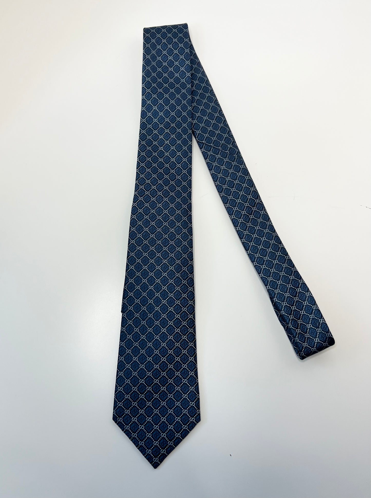 Gucci Blue GG Silk Tie