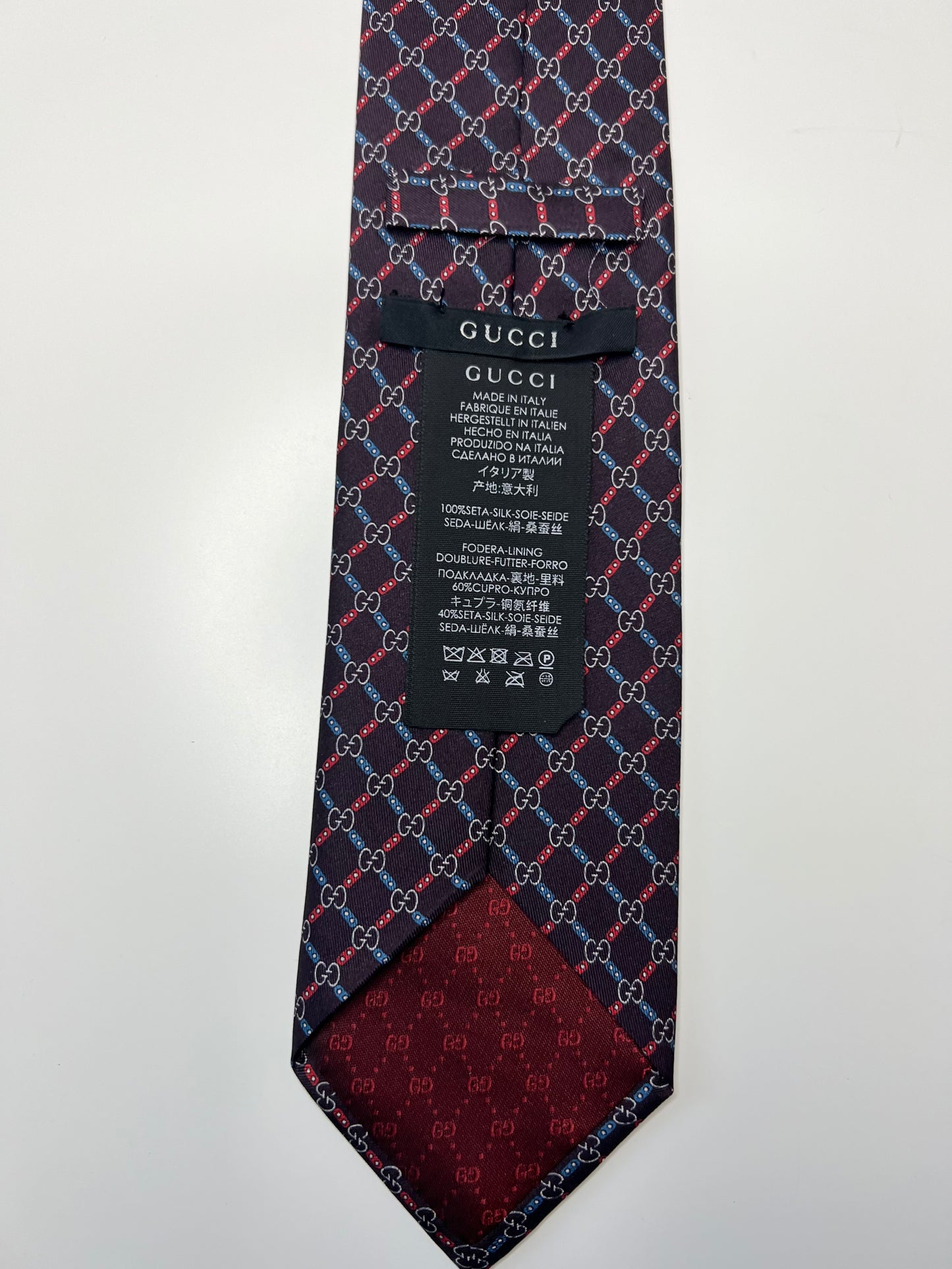 Gucci Burgundy GG Silk Tie