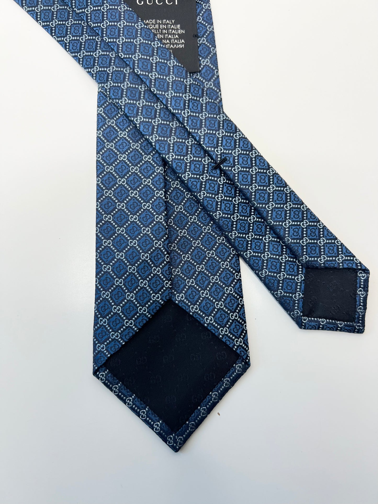 Gucci Blue GG Silk Tie