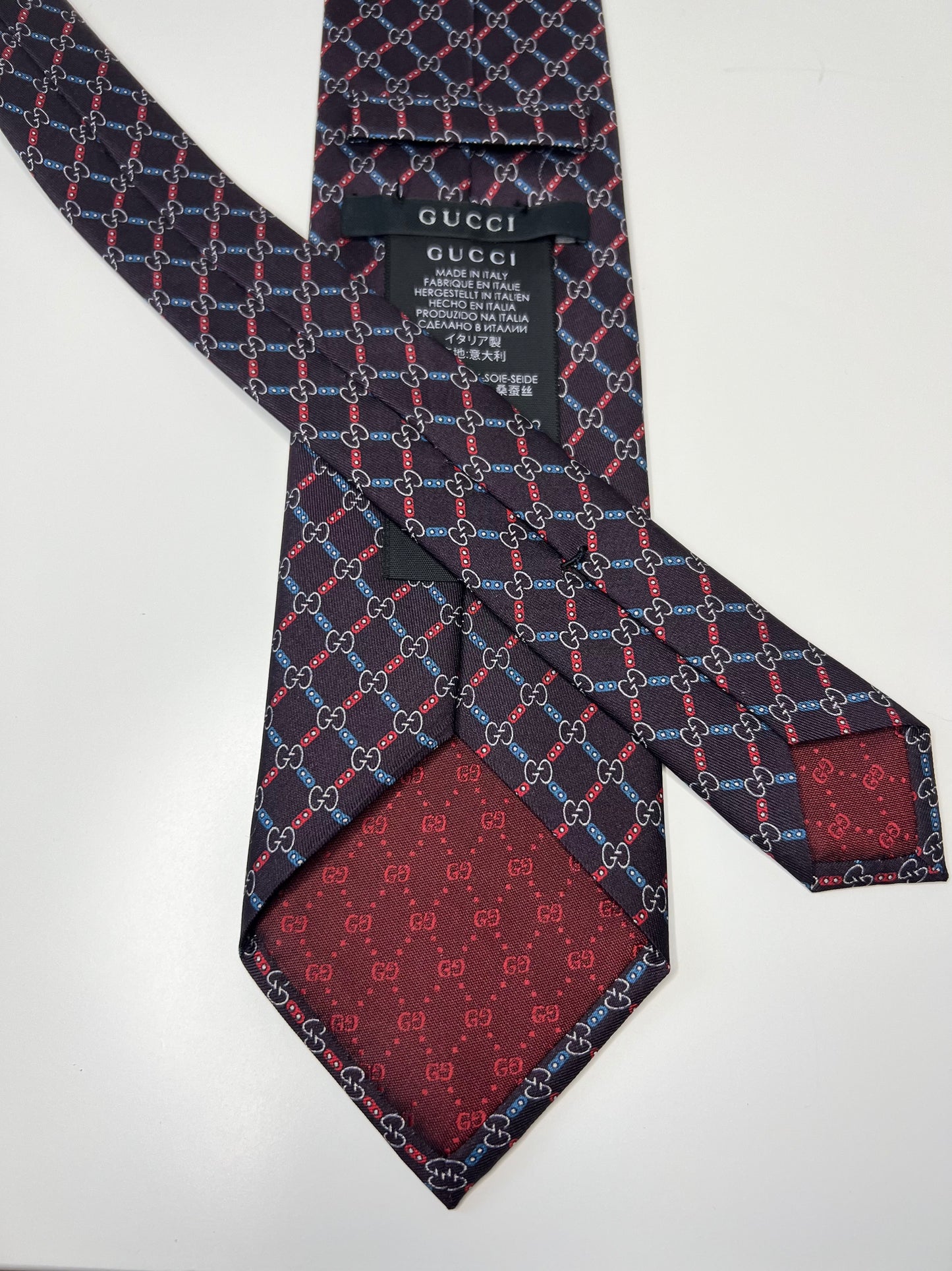 Gucci Burgundy GG Silk Tie