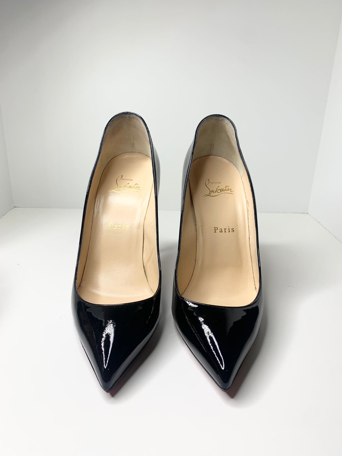 Christian Louboutin Pigalle Follies, Black Patent Size 40