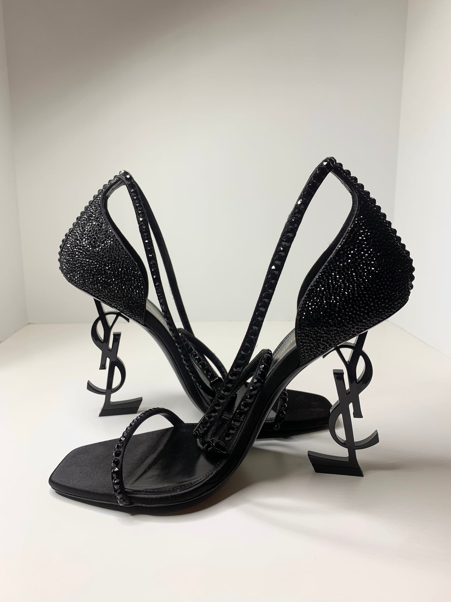 Black Opyum 110 leather sandals, Saint Laurent