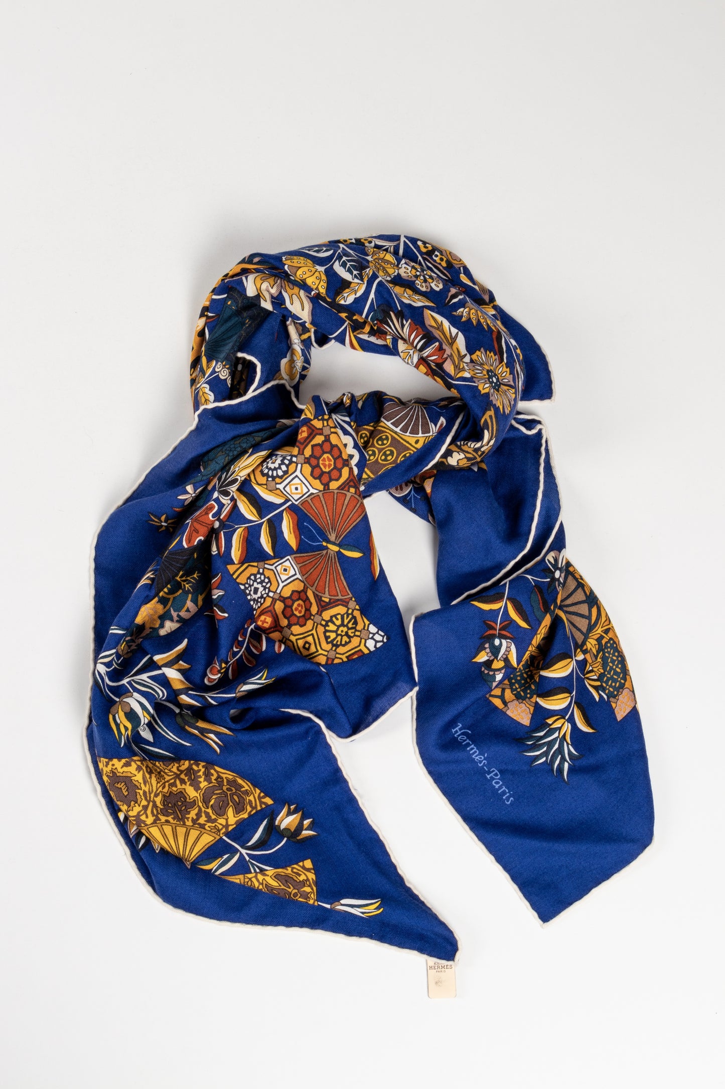 Hermes Blue Silk Scarf